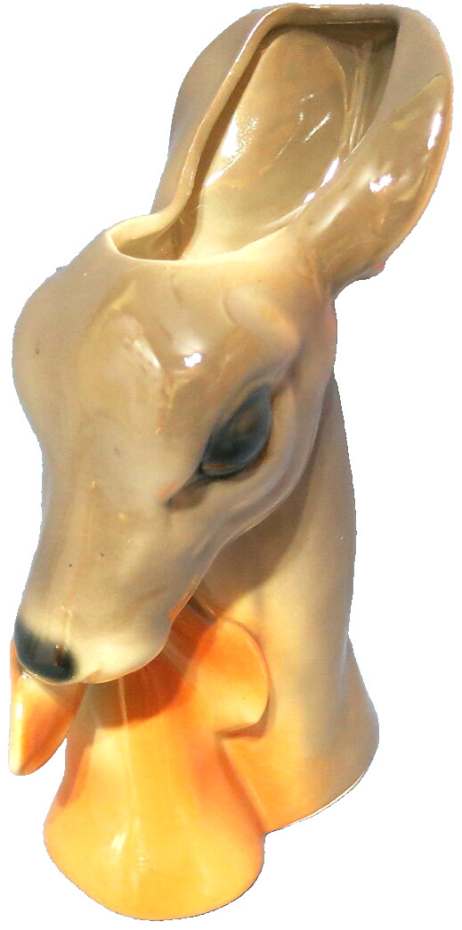 Vintage Mid Century Modern Royal Copley Art Pottery Deer & Fawn Planter 8 3/4″ T