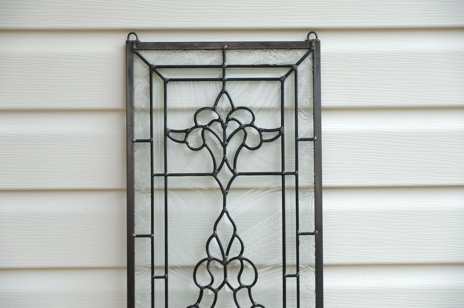12″ x 36″ Stunning Handcrafted All Clear stained glass Beveled window panel