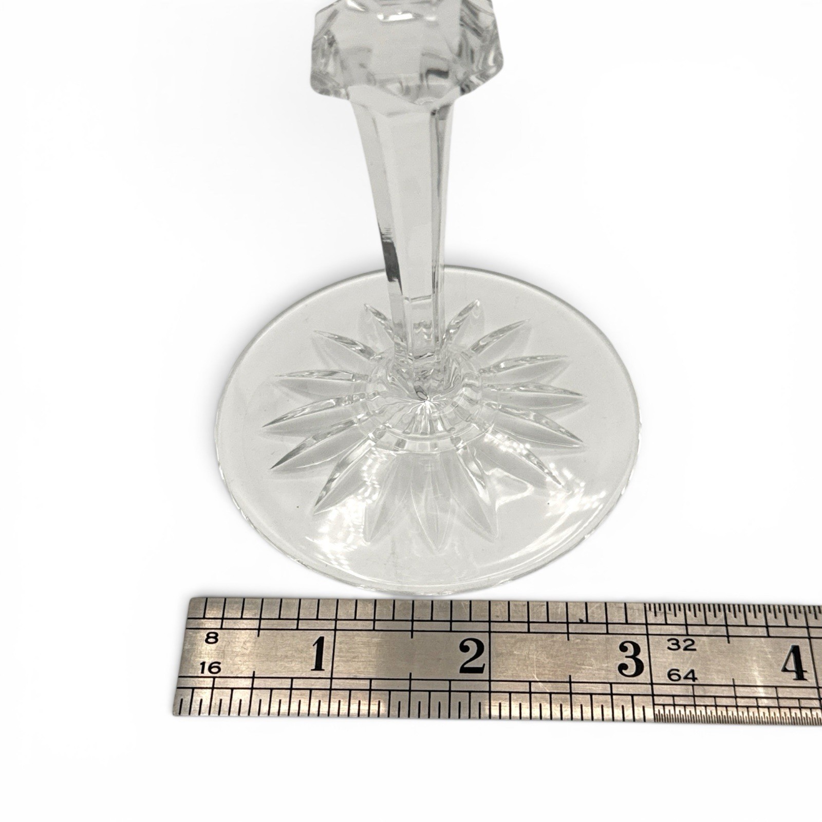 Rogaska Crystal Richmond 6in Single Light Candlestick Notched Multisided 4Pc Set