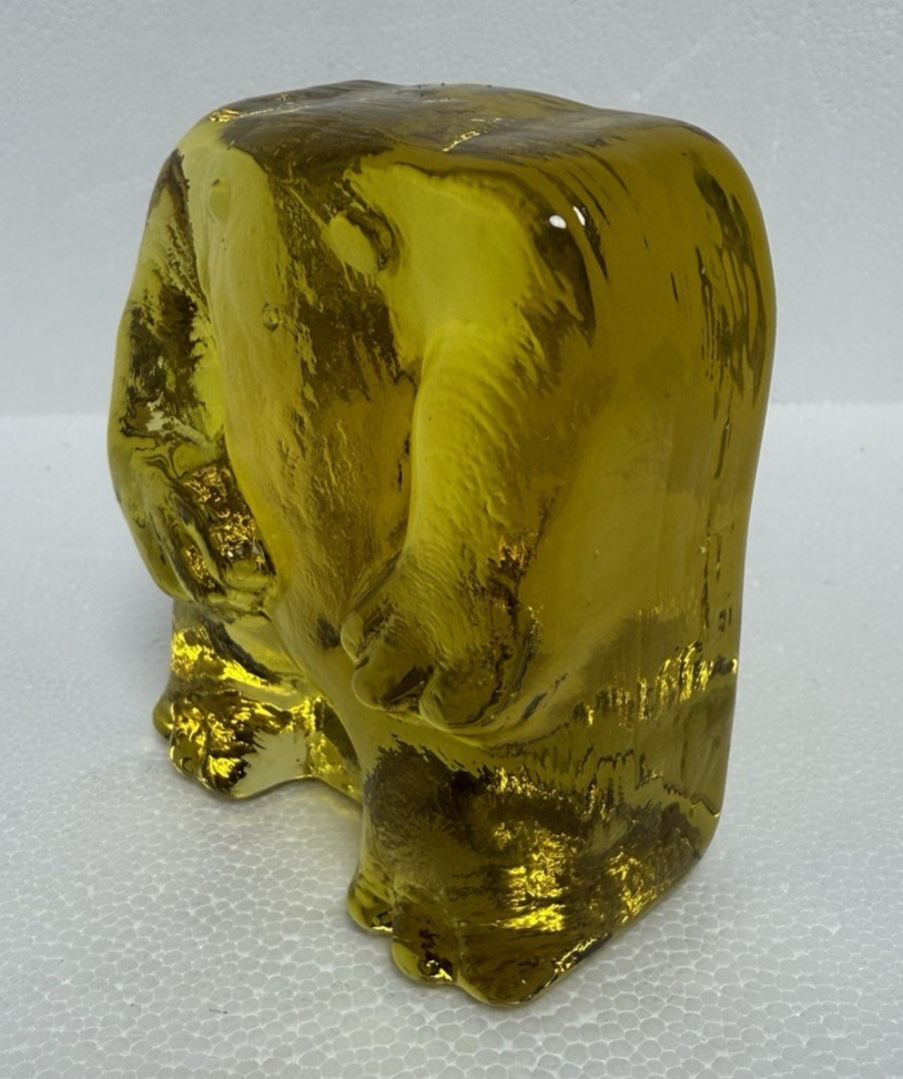 Blenko Glass Cryptid Critter 2523C – Grafton Monster – Citrine