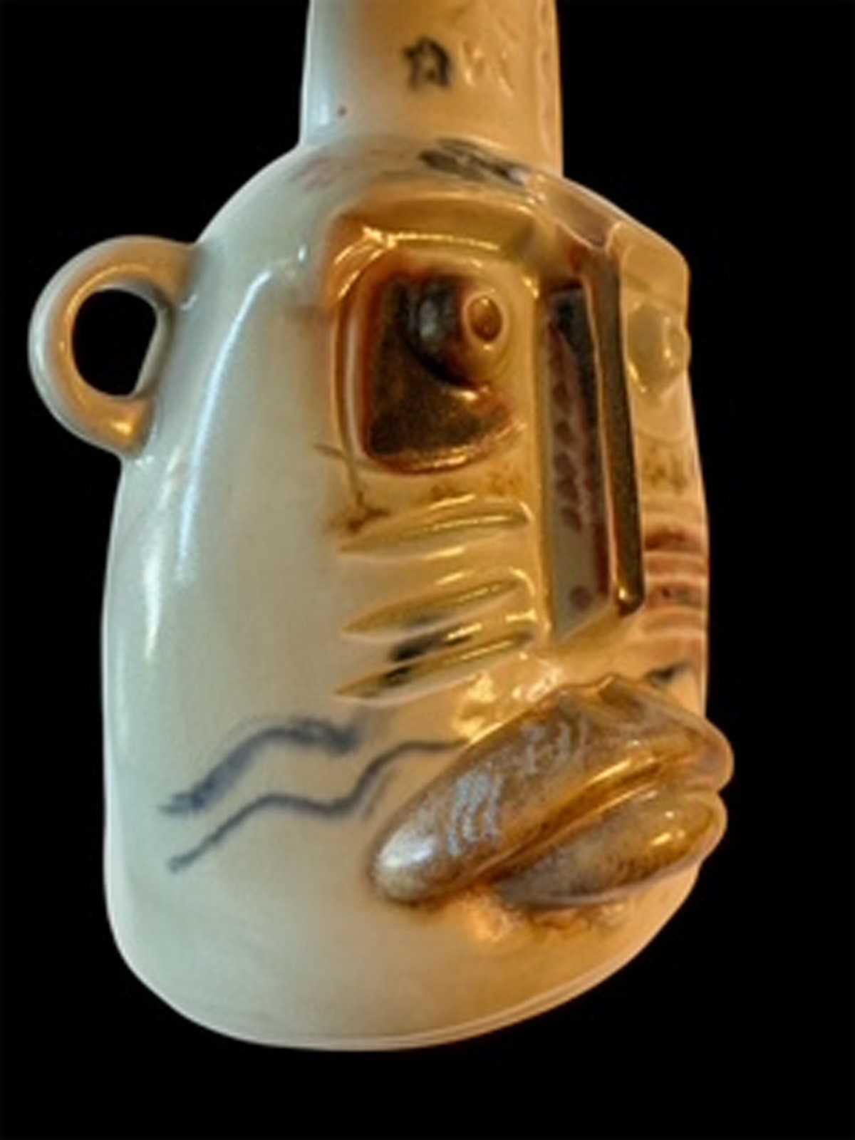 Robert Wager Face Vase Sculpture Art Pottery 1990s Rare Studio Ceramic