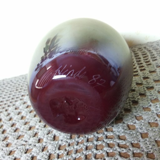 Iridescent Art Glass 5.5″ Vase Oil Slick Rainbow Hand Blown Studio Glass Signed