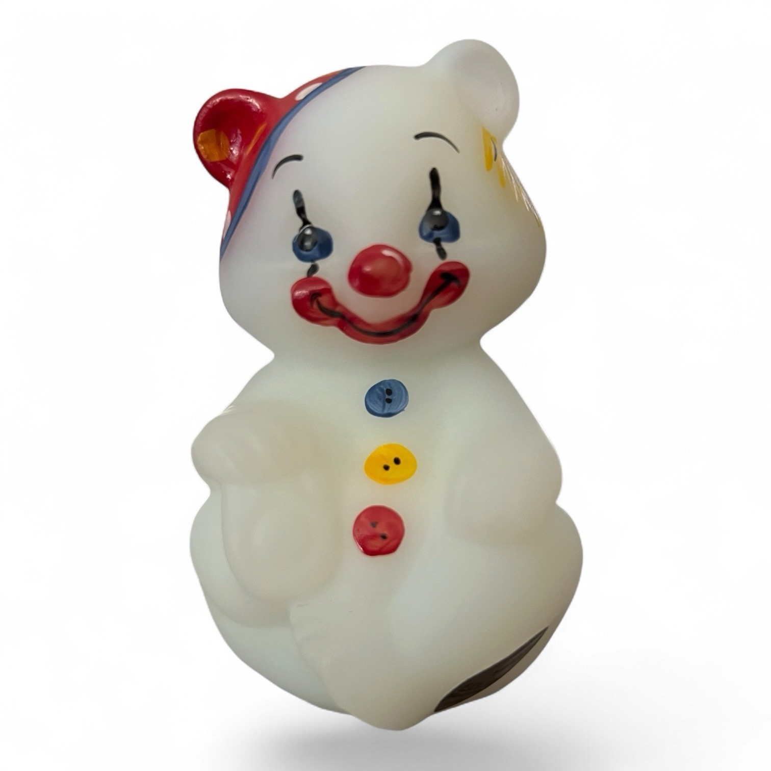Fenton Hand Painted Clown Bear Glass Figurine Circus Limited Edition 2005