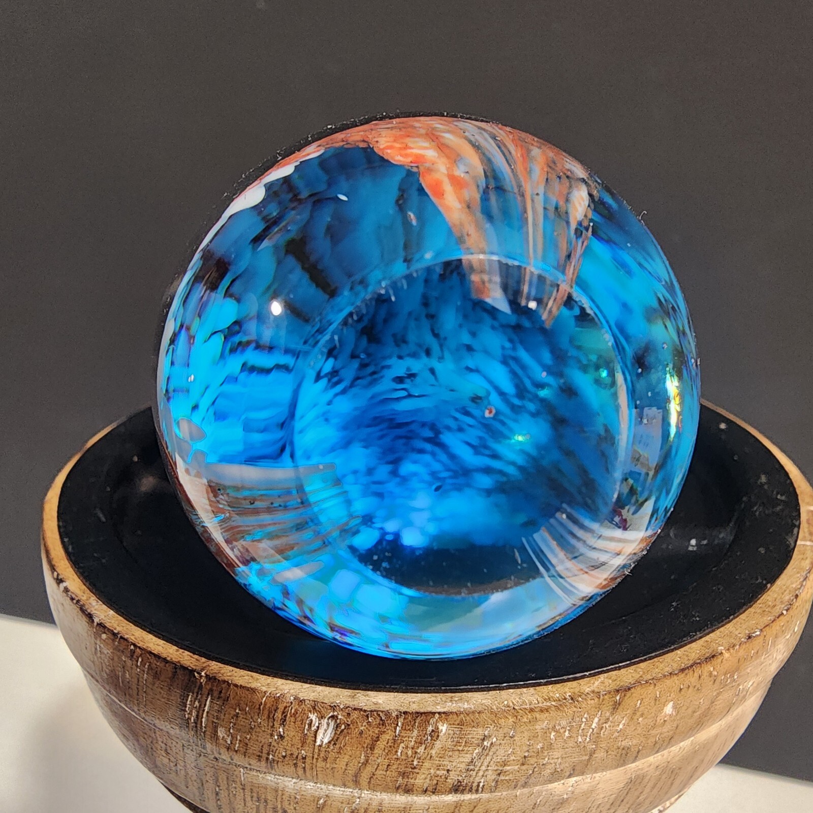 2 Vintage Glass Paperweights ~ Swirl Art Glass ~Egg Shaped