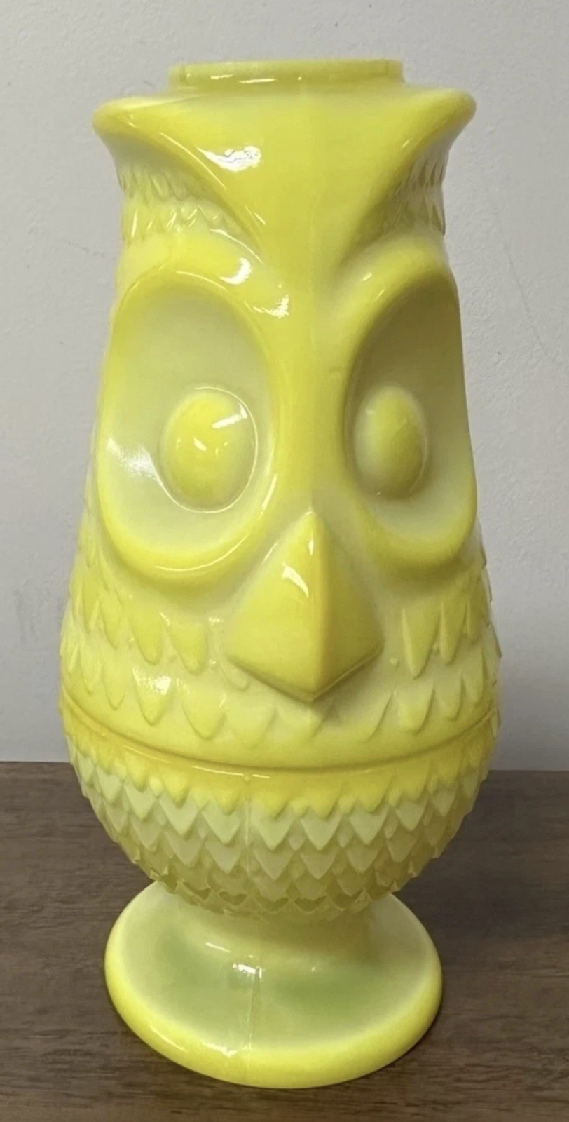 MOSSER VIKING MOLD DANDELION YELLOW GLASS OWL FAIRY LAMP LIGHT NEWEST RELEASE