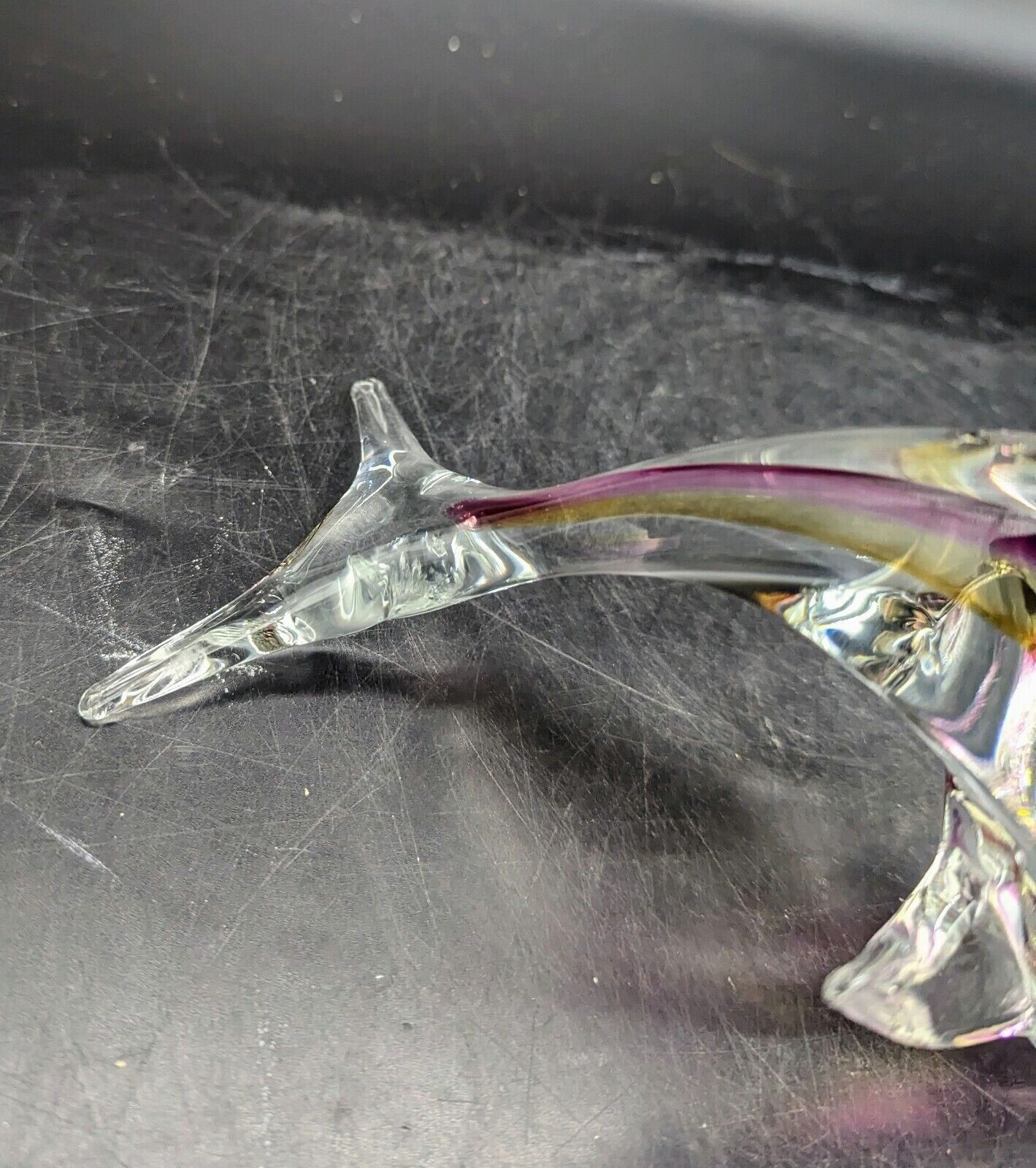 Vintage V. Nason Murano Art Glass Dolphin Figurine Paperwork 6″ Nautical Venice