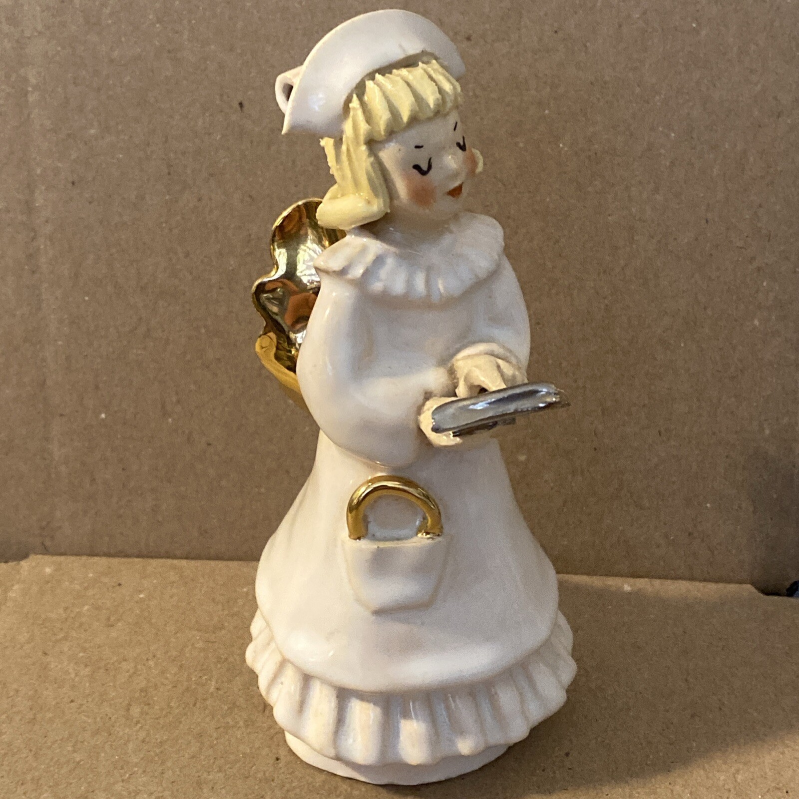 Vtg M.E.M. Ceramics Marguerite E Mitchell Nurse Angel FIGURINE 1940s Terra Cotta