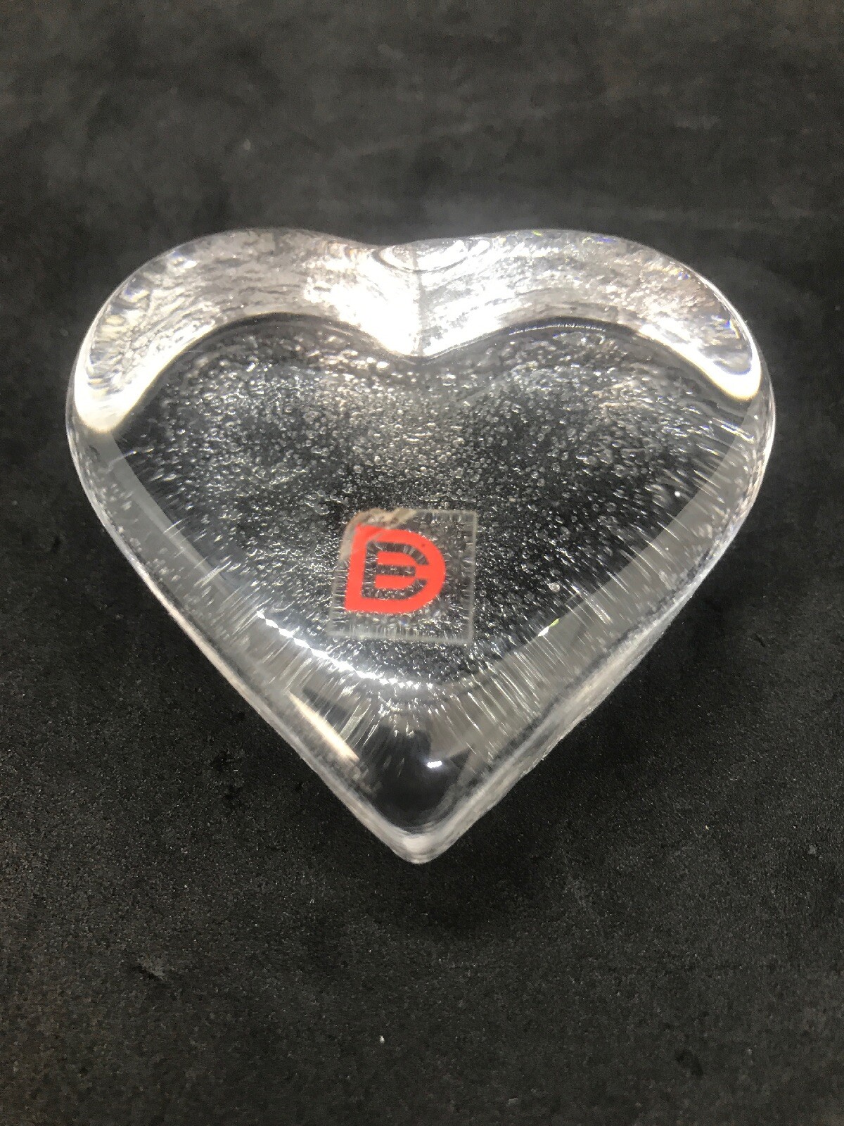 Heart Art Glass Crystal Paperweight Dartington England