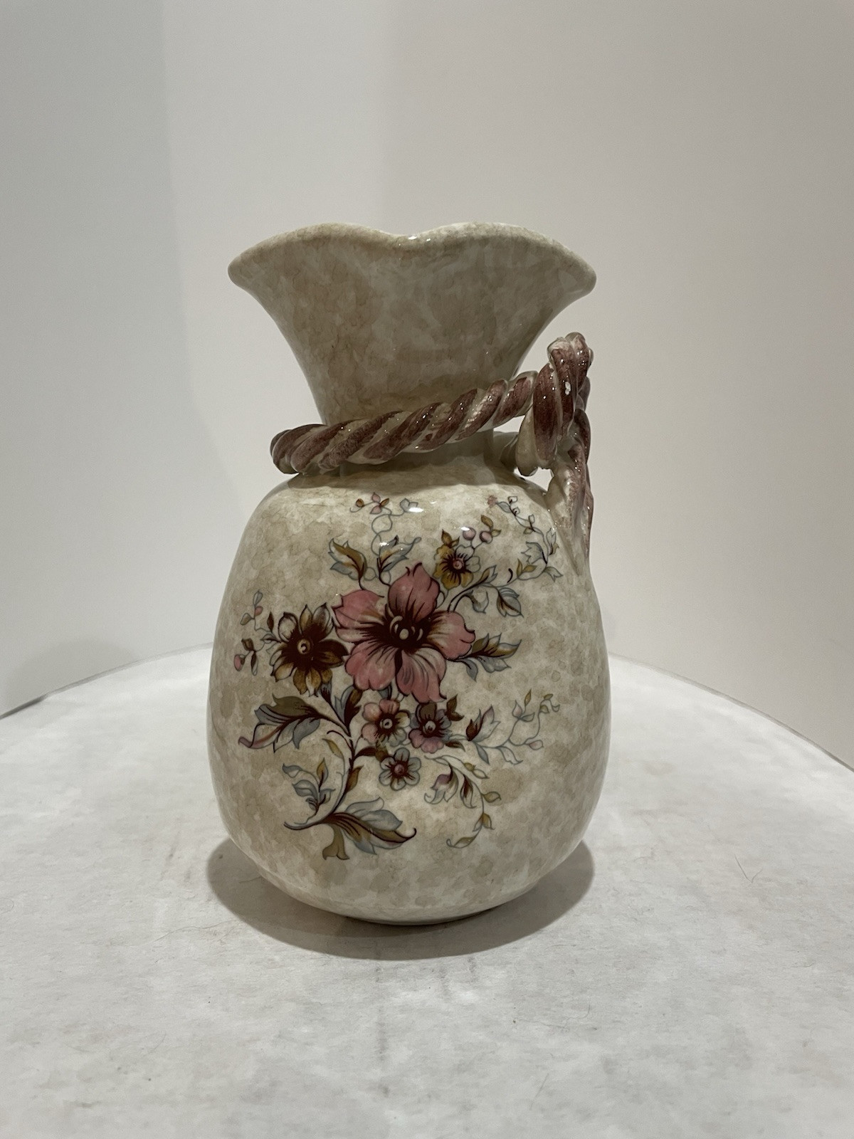 Handarbeit Art Pottery Vase Rope 5.5 Inches Tall Gift