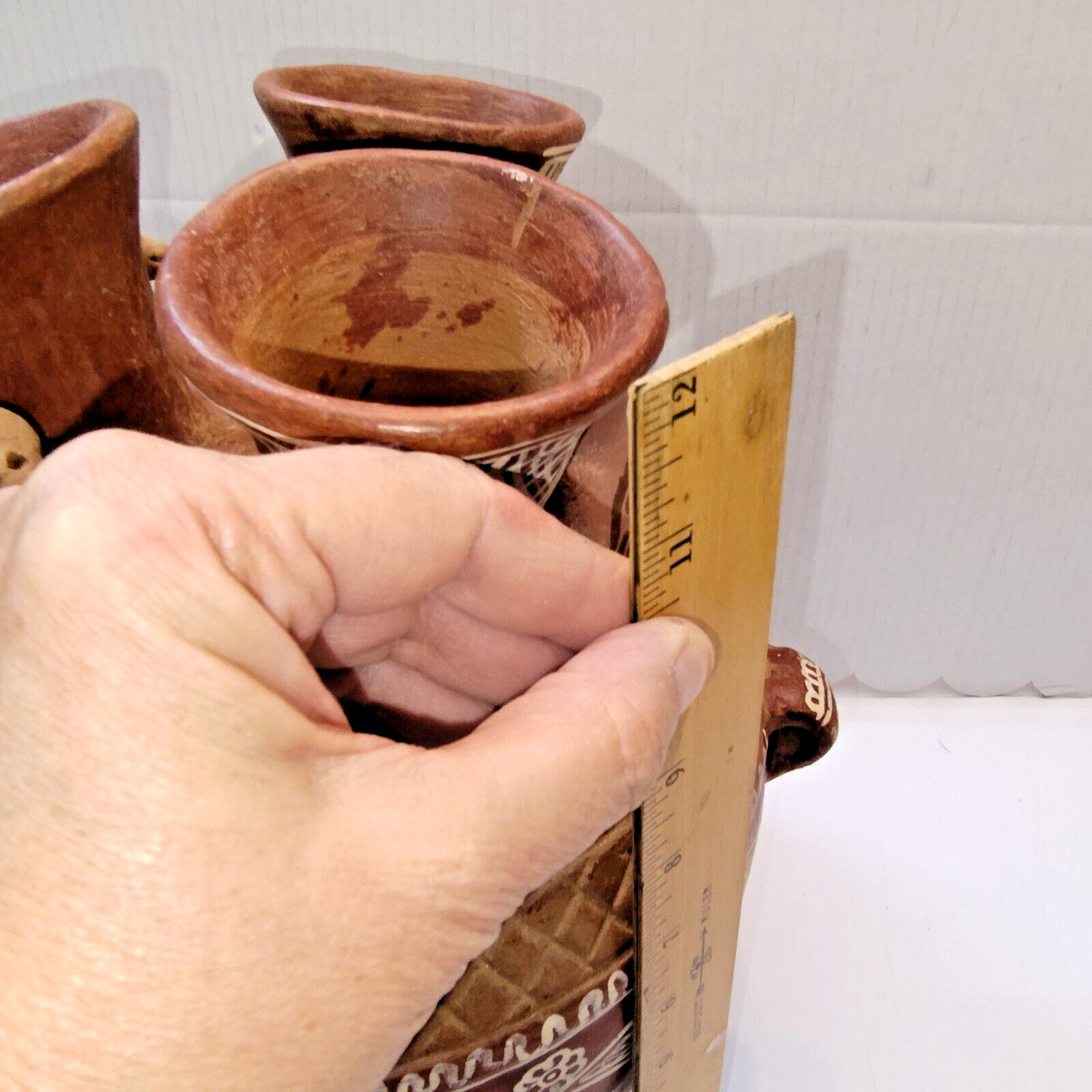 VTG RARE! Quinua Vase Pottery – Handmade Peruvian Folk Art Redware Clay Large