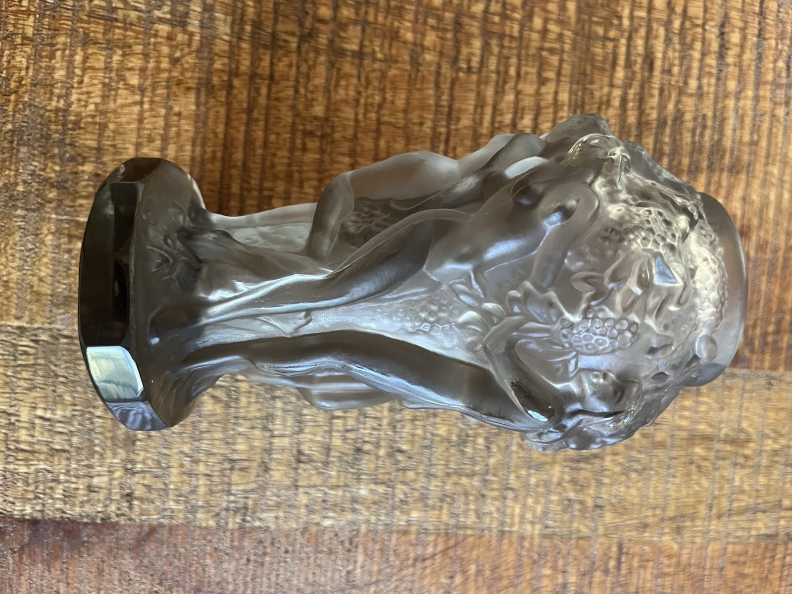 Vintage Rare Black Ash Color Version Desna Vintage Nude Nymphs Vase 5”
