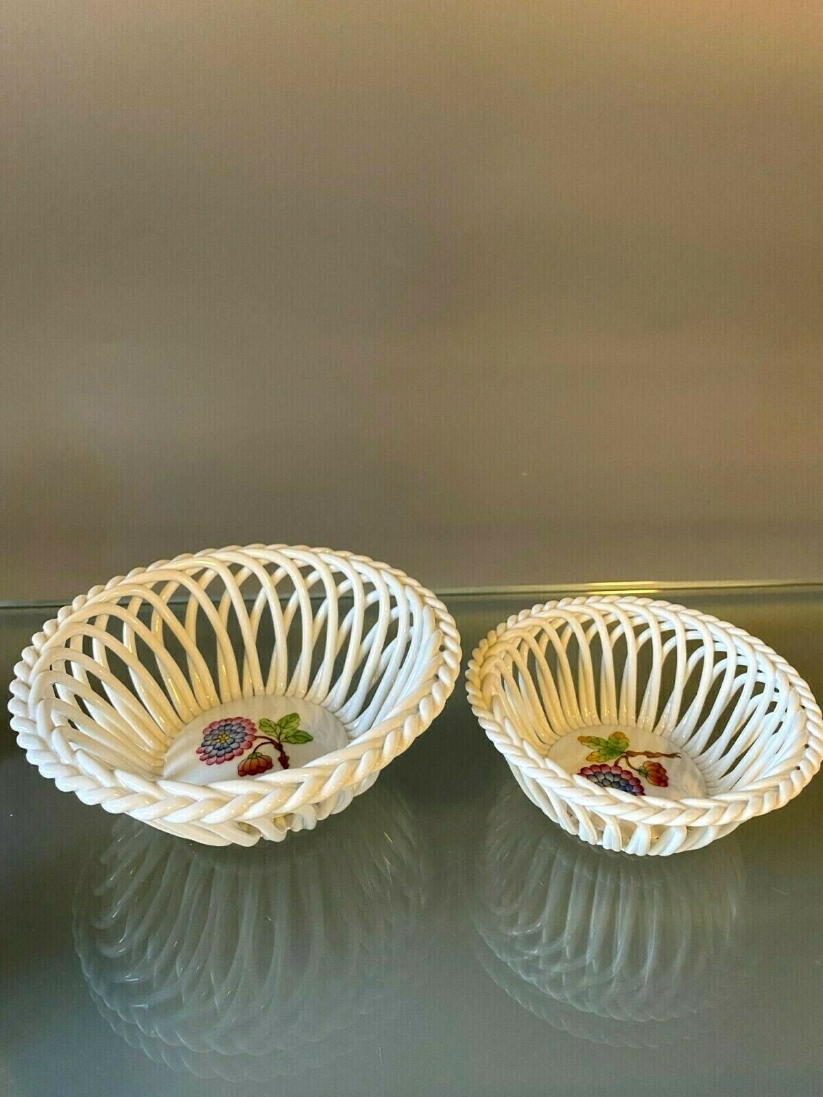 2 | Herend | Open Weave Baskets | #7372 | #7373