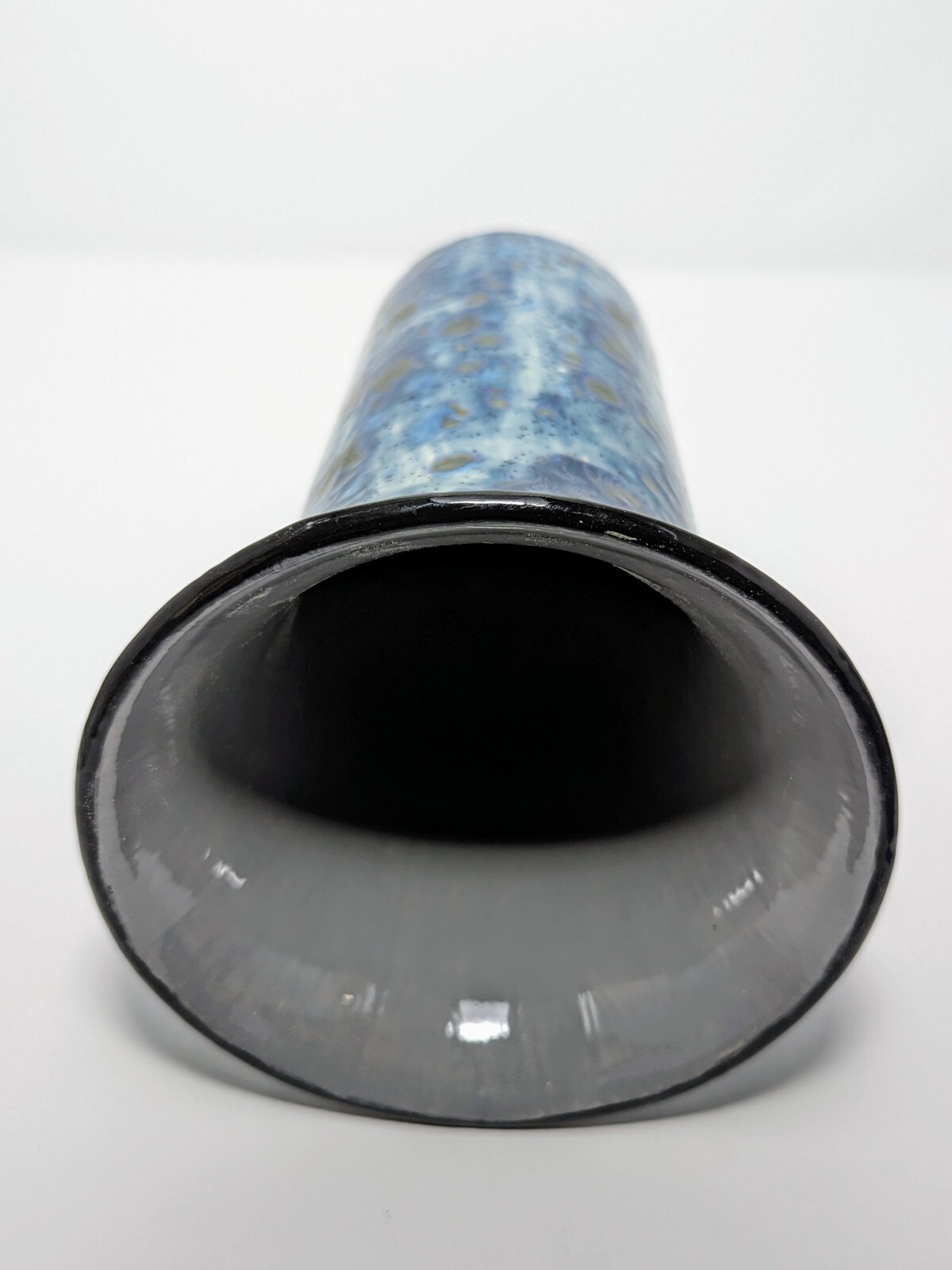 Large 10″ Blue-Green Mid Century Vase “Gorgeous” Marked “DP”