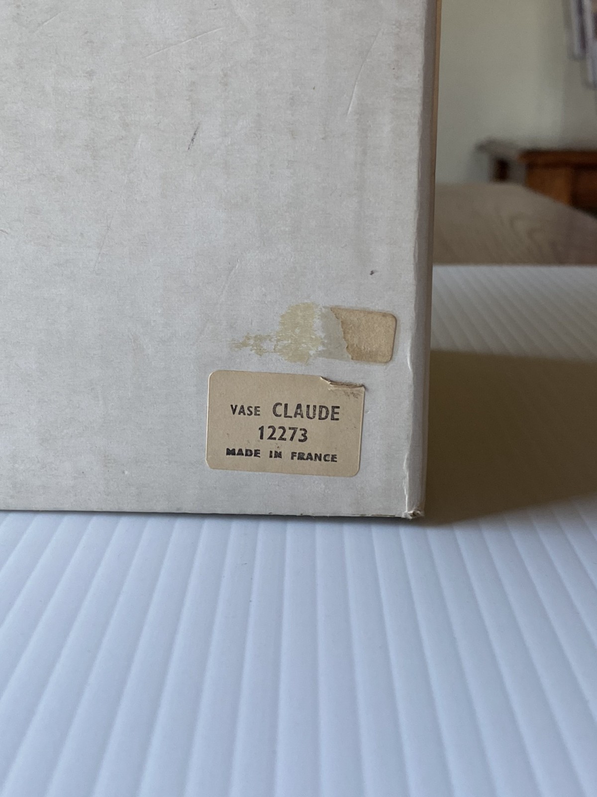 Lalique Claude Etched Crystal Vase 13.5” Marie-Claude Lalique France Vintage