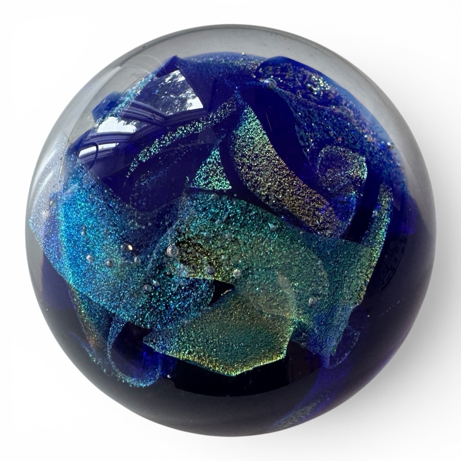 3” Glass Eye Studio # 20 Northern Lights Glass Paperweight