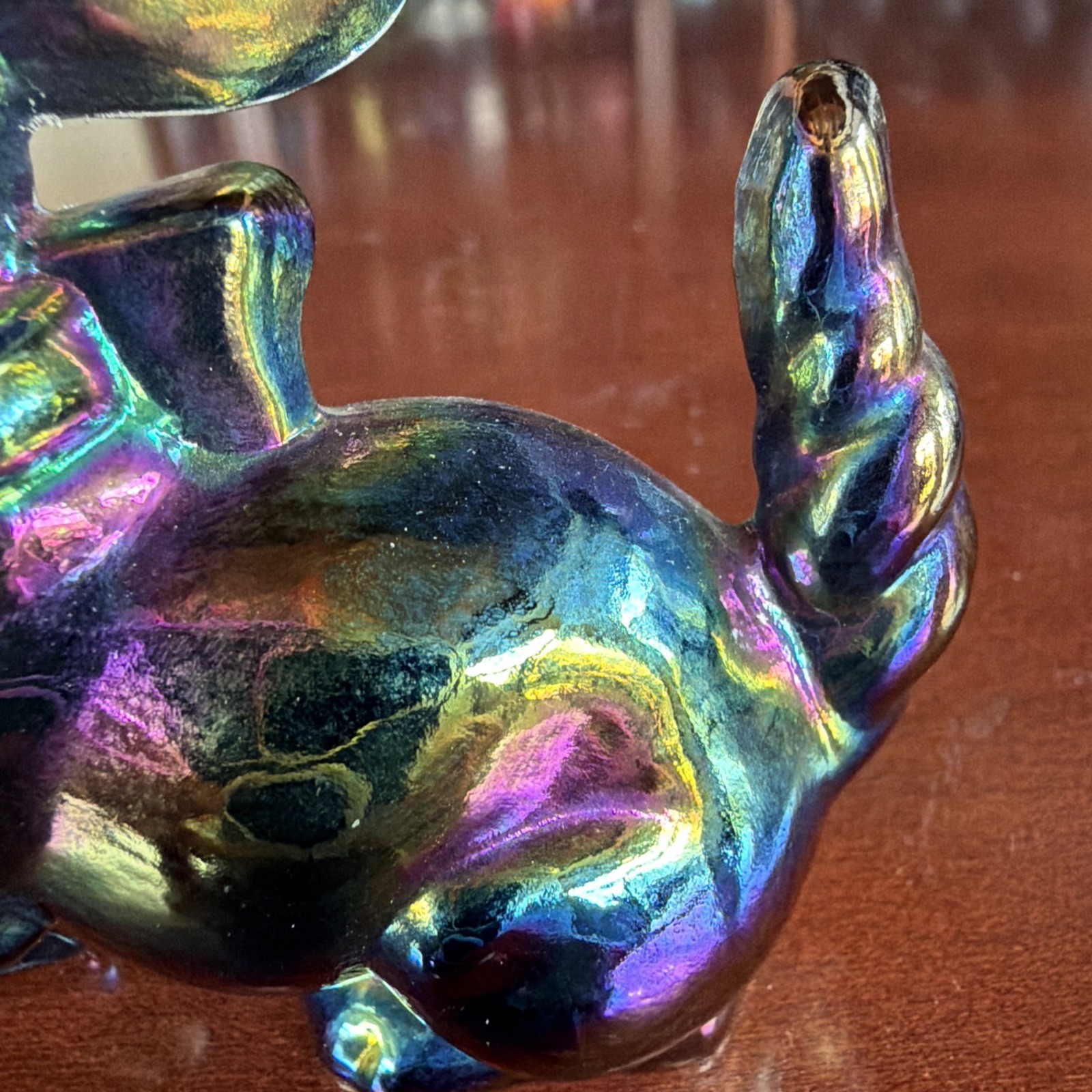 Darling Vintage Imperial Glass Terrier “Parlor” Pup Amethyst Carnival Signed