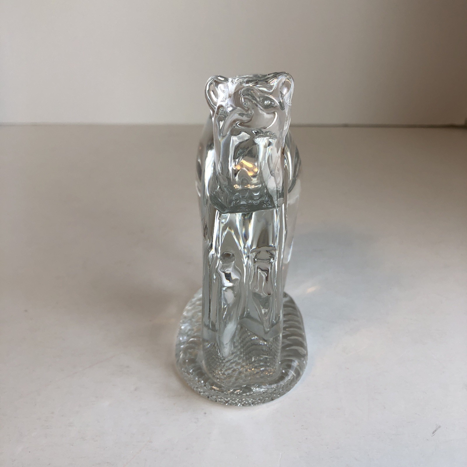 2 Clear Art Glass Camel Figurines One Hump And Two Humps 5.5” Tall