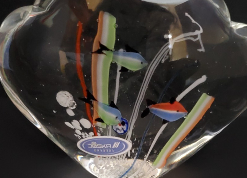 JOSKA Crystal Germany Large Fish Aquarium Paperweight 4.75″ Tall x 5.75″ L