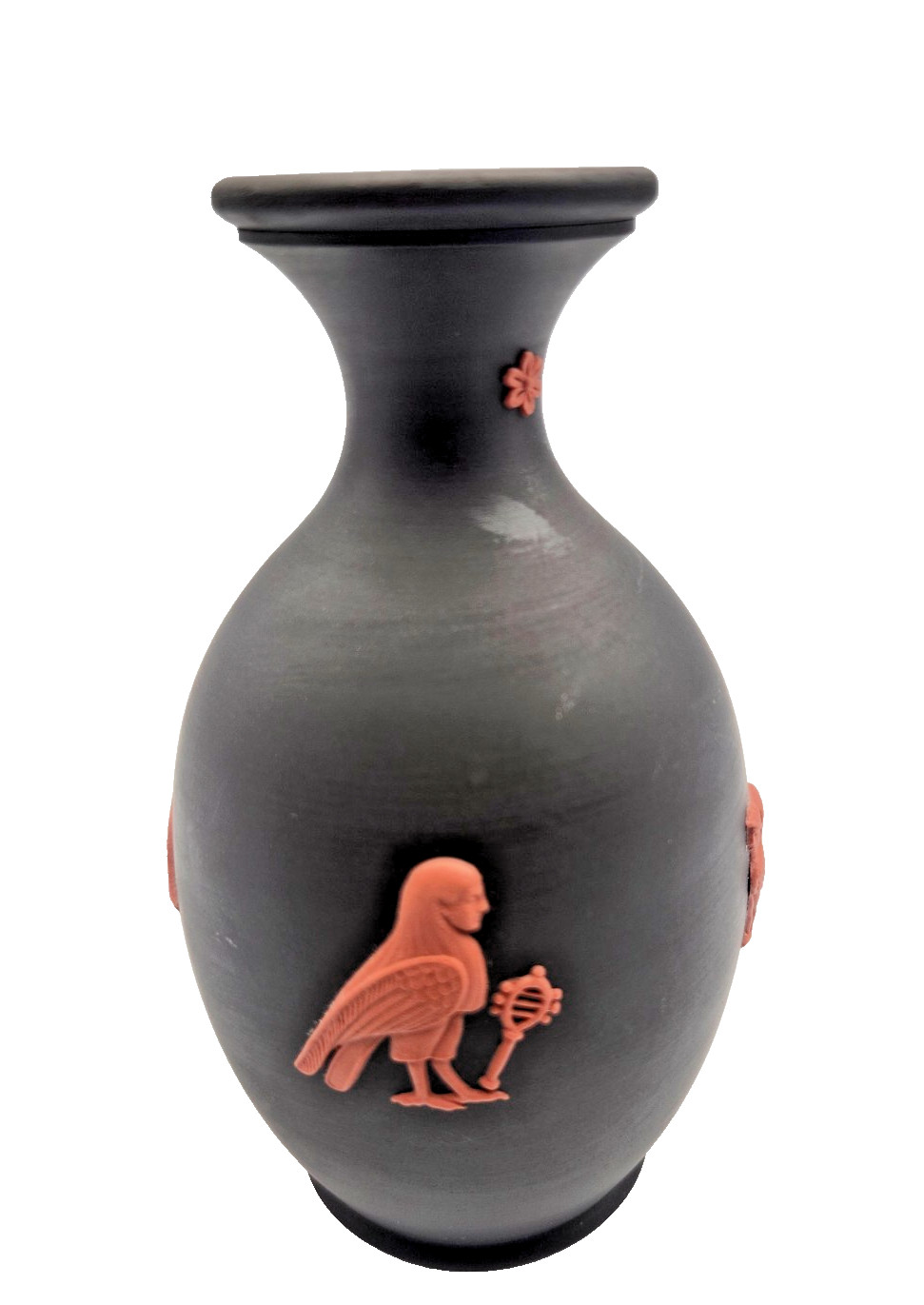 Vintage Wedgwood Black Jasperware Bud Vase Egyptian Style Terracotta Decorations