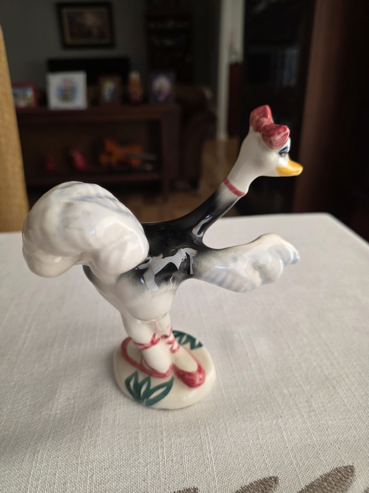 Disney Hand Painted Fantasia Ostrich by Vernon Kilns 1940