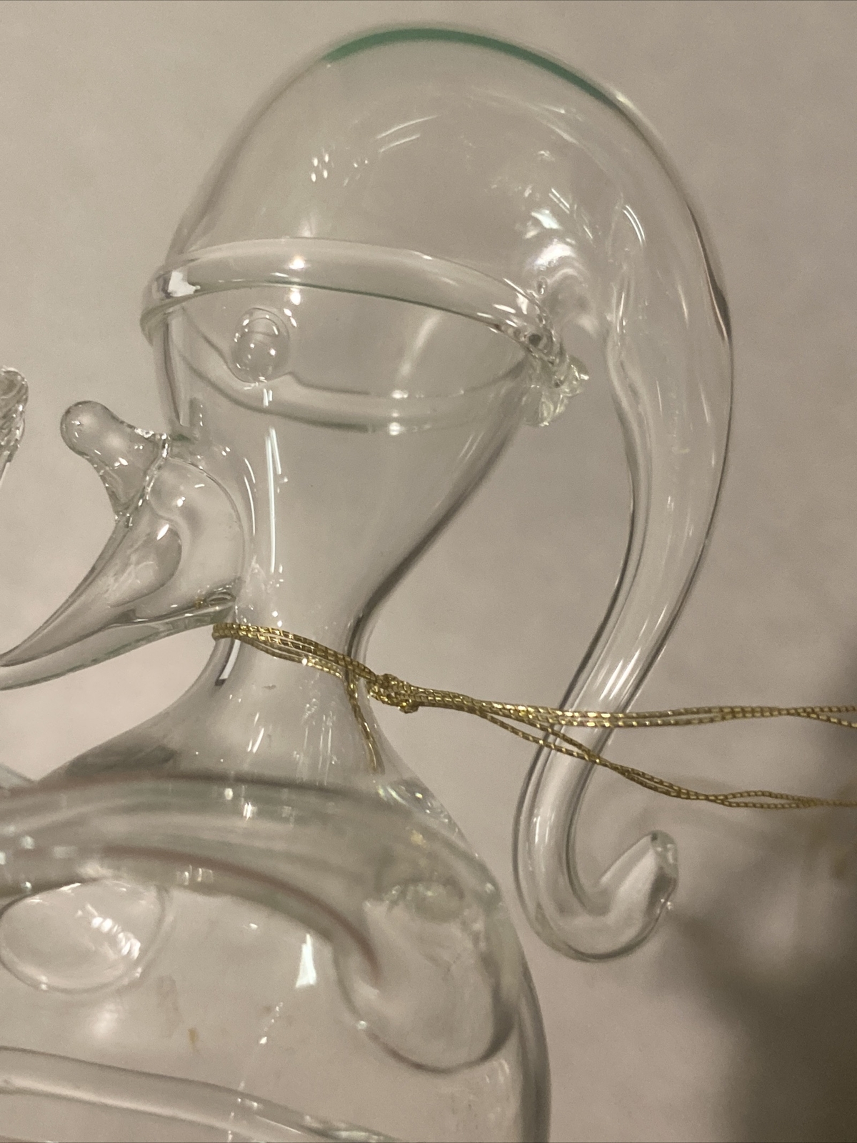 Vintage Parise Vetro Hand Blown Glass Ornament Santa. With Original Sticker.