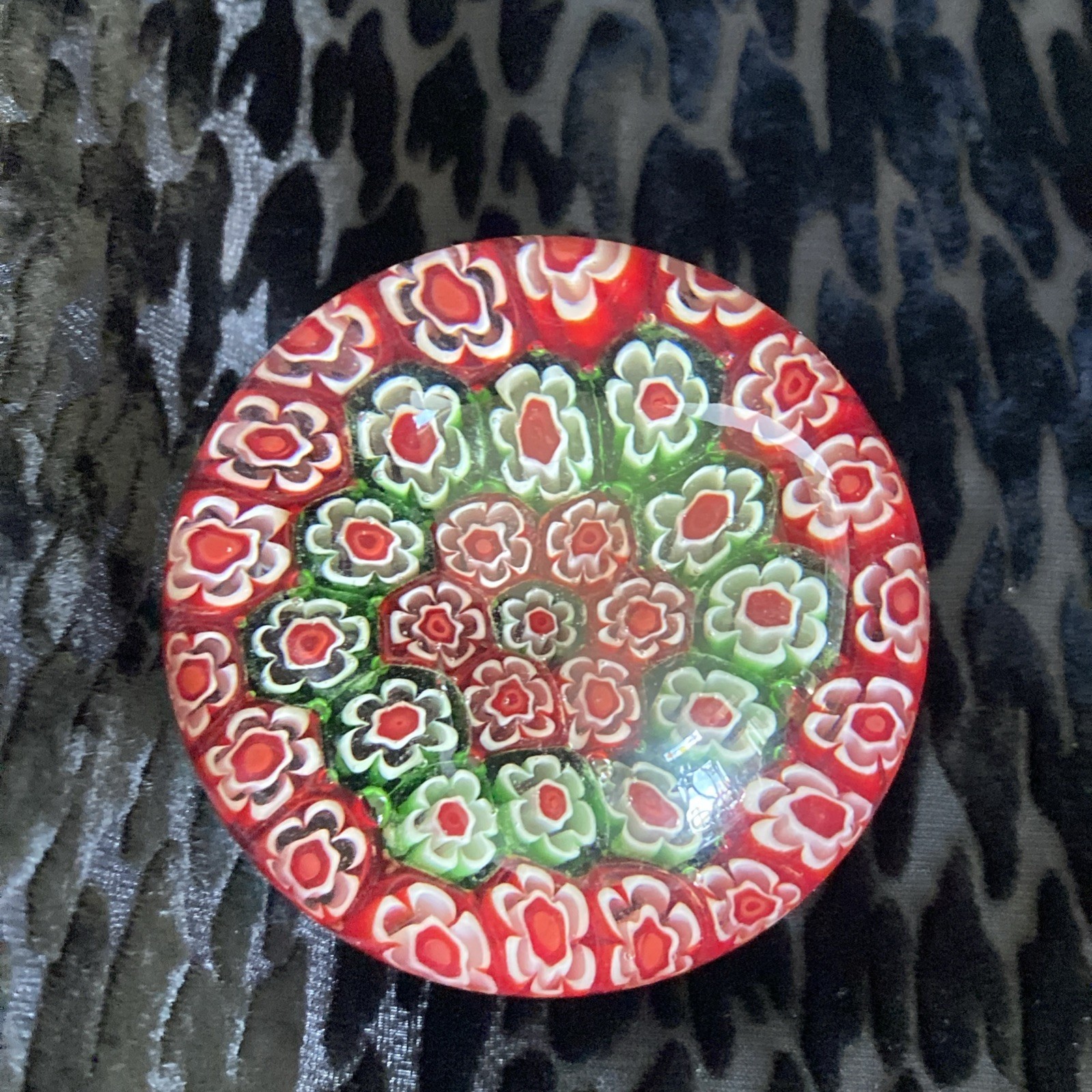 Lot Of 3 Vintage Art Glass Paperweights – Cherry Blossoms And Two Milifiori