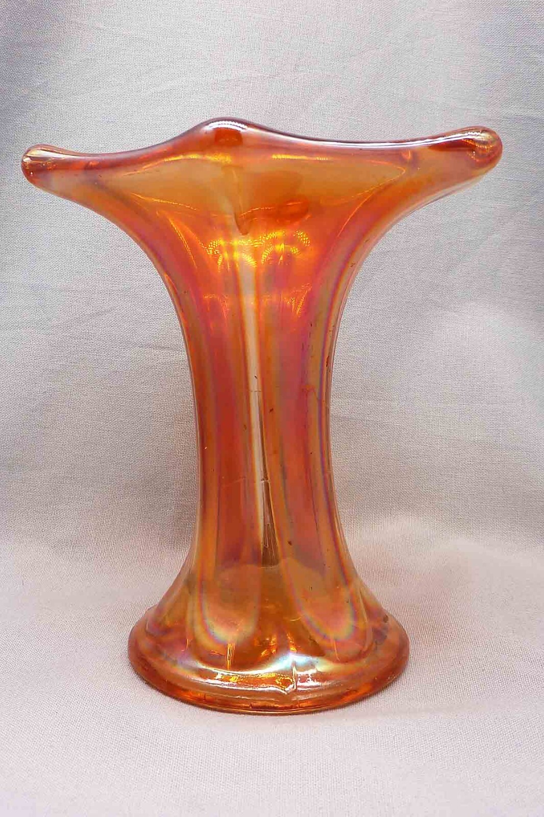 Antique Imperial Marigold Thin Rib and Drape Vase 4.5″ Tall
