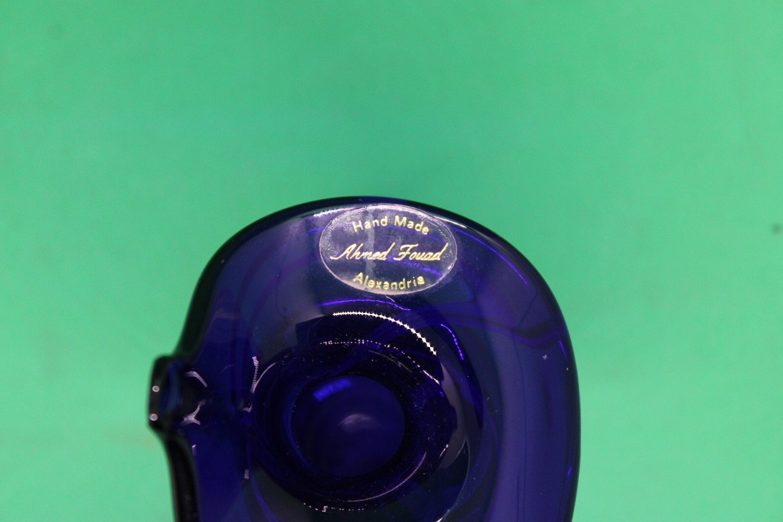 Hand Made 5″ Blue Swirled Pulpit Vase – Ahmed Fouad Alexandria Egypt