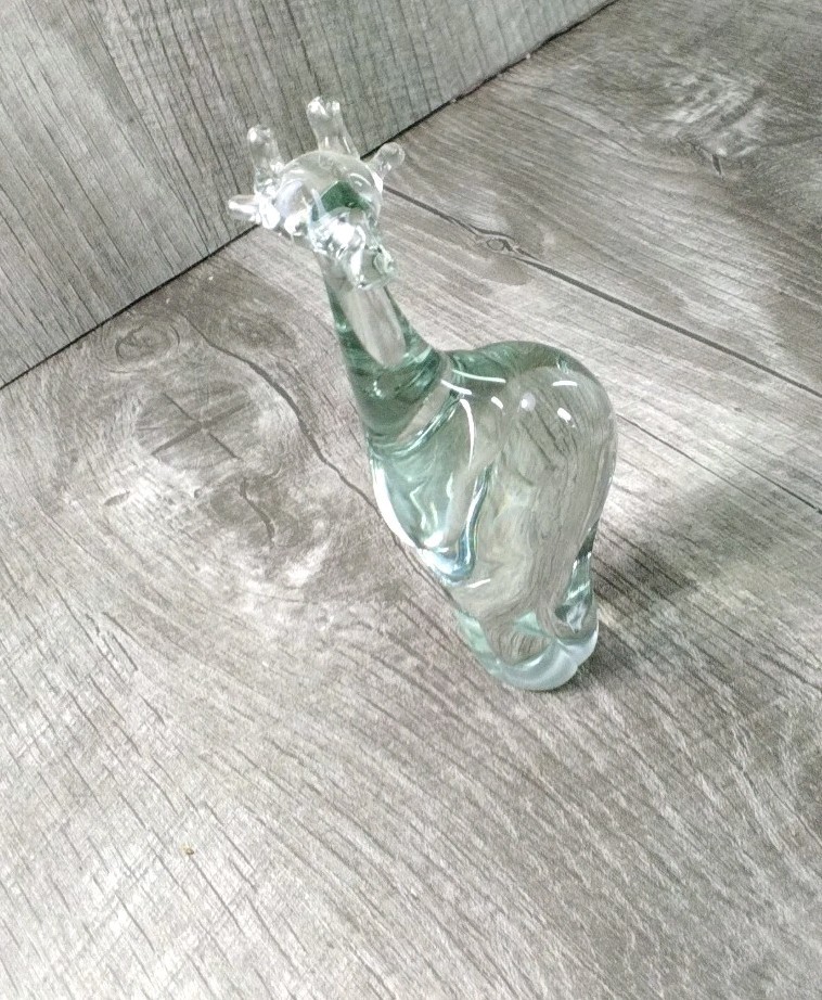 Murano Style Art Glass Home Decor 4 Crystal Figures Swan, Pig, Owl, Giraffe