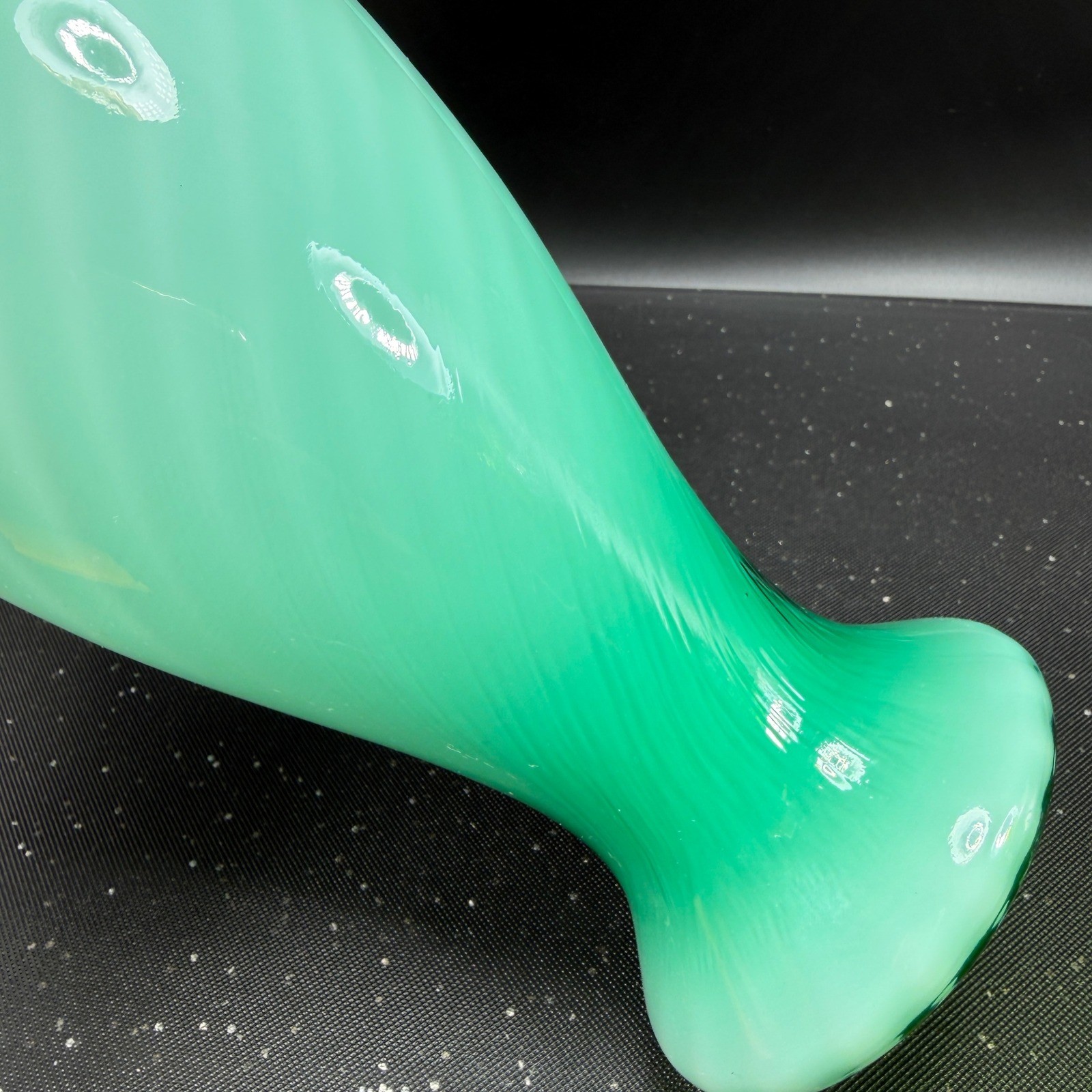 Fenton Seafoam Green Opalescent Swirl Ruffled Vase 95th Anniversary 10.5inch