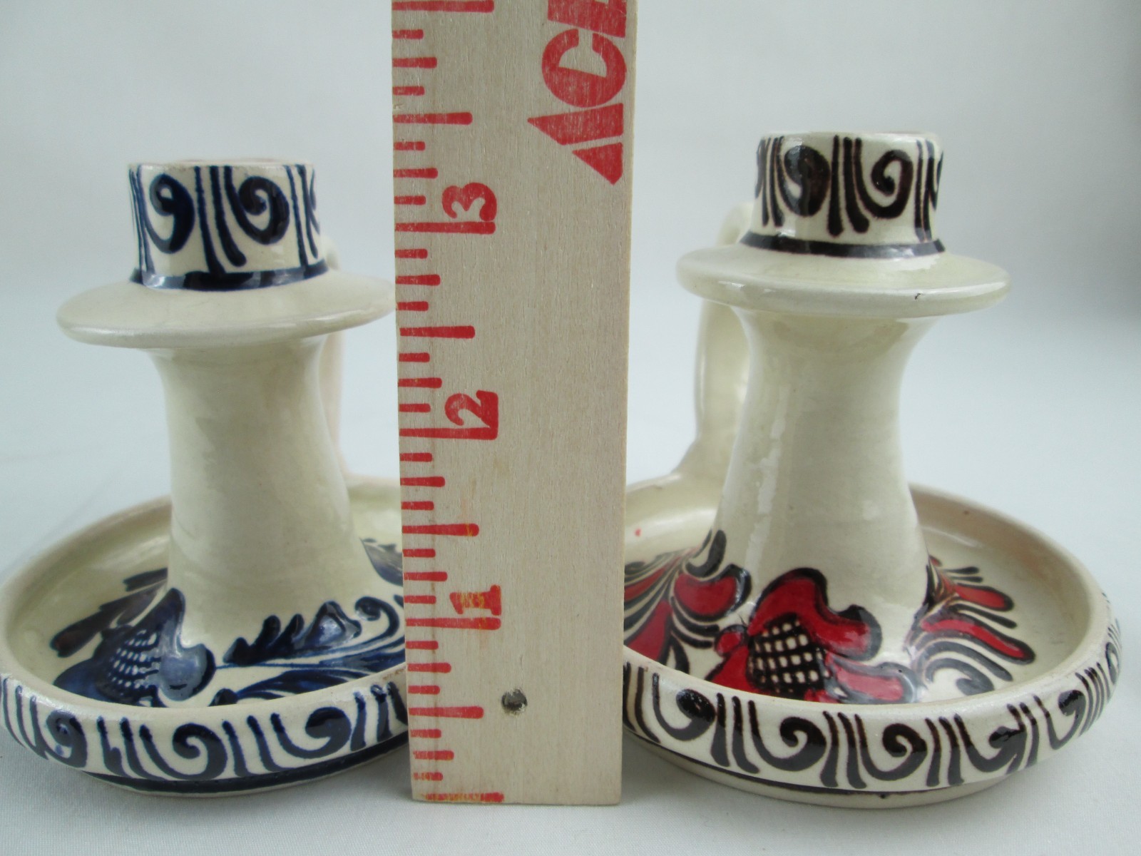 Vintage Korond Hand Painted Candle holder from Transylvania, signed