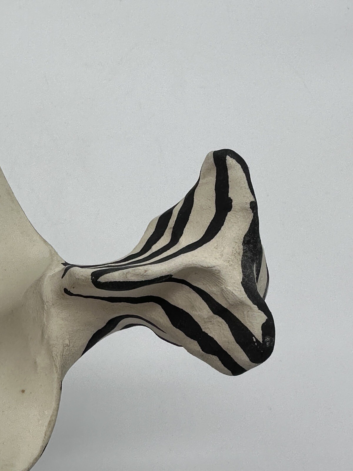 Zebra Vase 3D Whimsical Art Pottery Diane Marier Quebec Canada Artist Signed