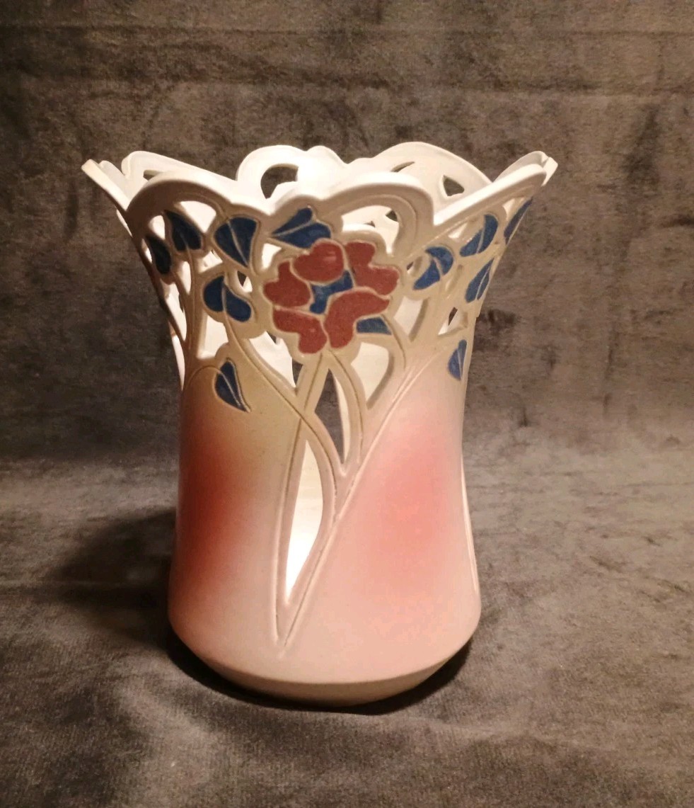 Julia Munn Carved Pottery Vase Art Nouveau Handmade Signed Art Pottery 1987