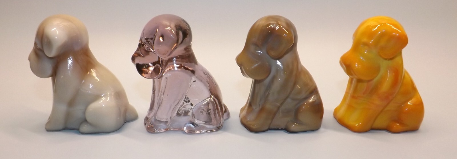 Vintage Degenhart Glass Pooche Dog, Pooch Dogs, Lot of 4, #2