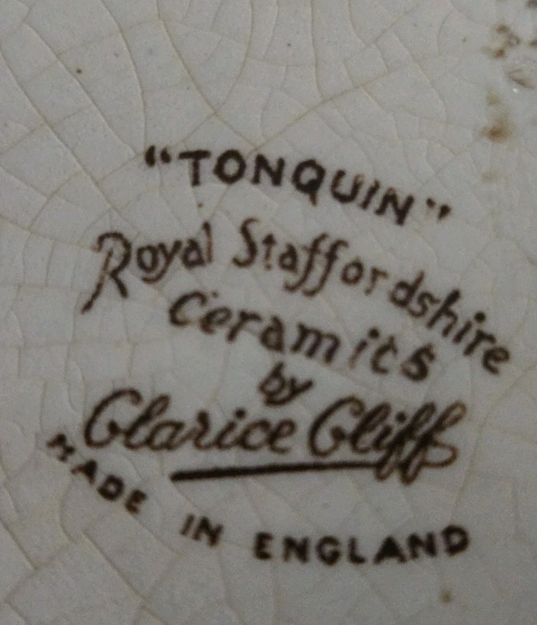 Pot Tonquin Royal Staffordshire By Clarice Cilff England VTG Brown Trees Water