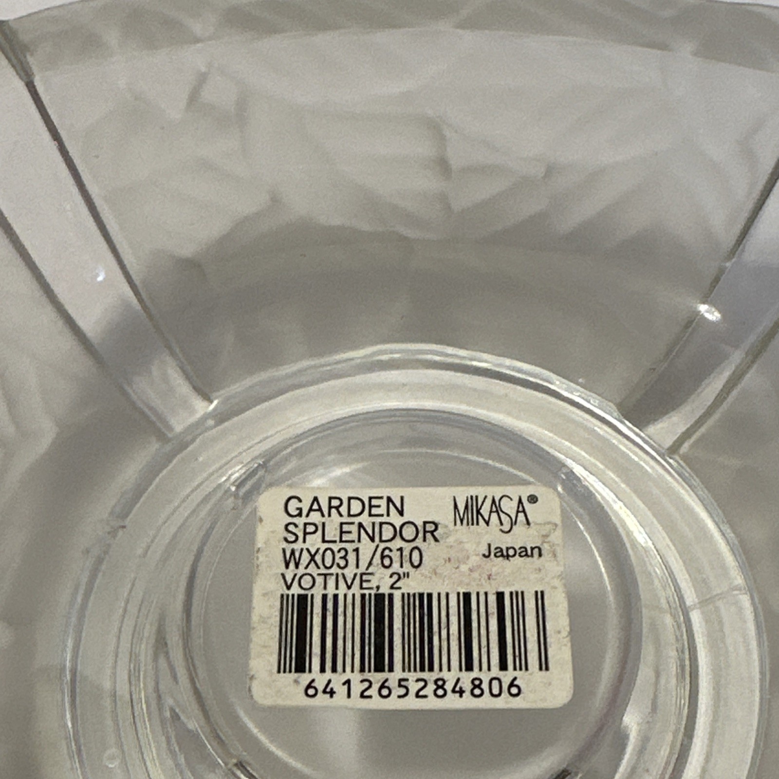 Mikasa GARDEN SPLENDOR Votive 2″ Frosted Leaf Leaves Candle Holder Crystal MINT