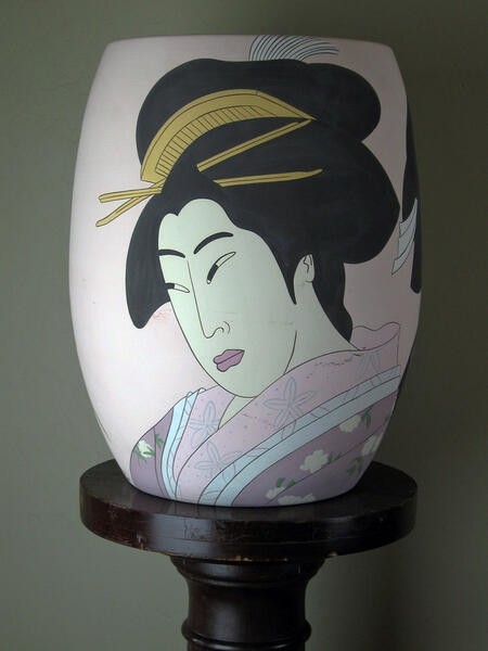 Sylvia Greg Grycner 1988 Geisha Vase Signed 19” Tall 13/150 Grycner Studios