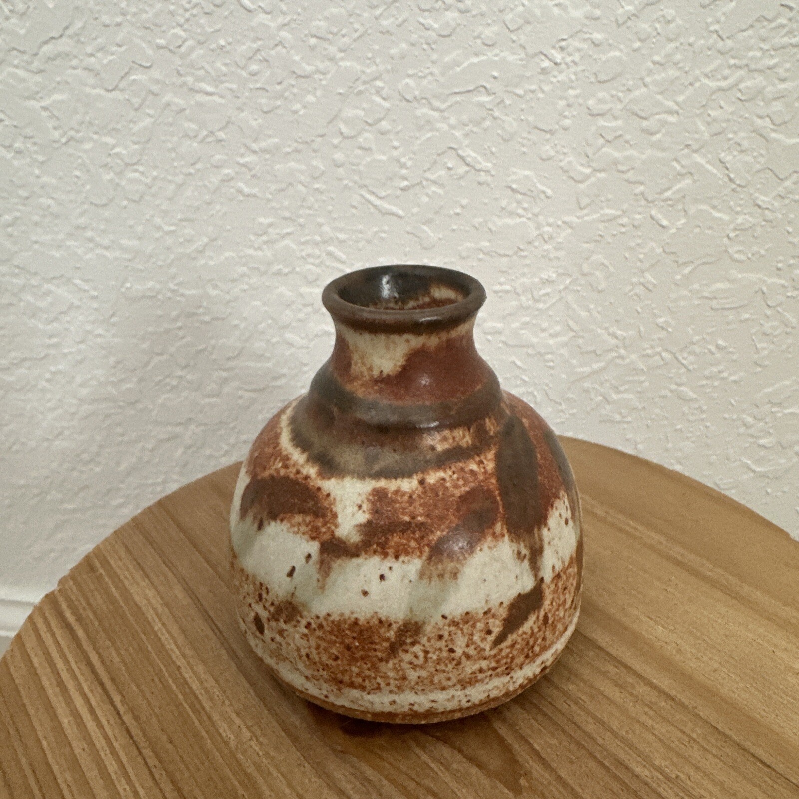 Hand Made Art Pottery Bud Vase Western Decor 3.5 in tall 3 in Wide Earthy Tones