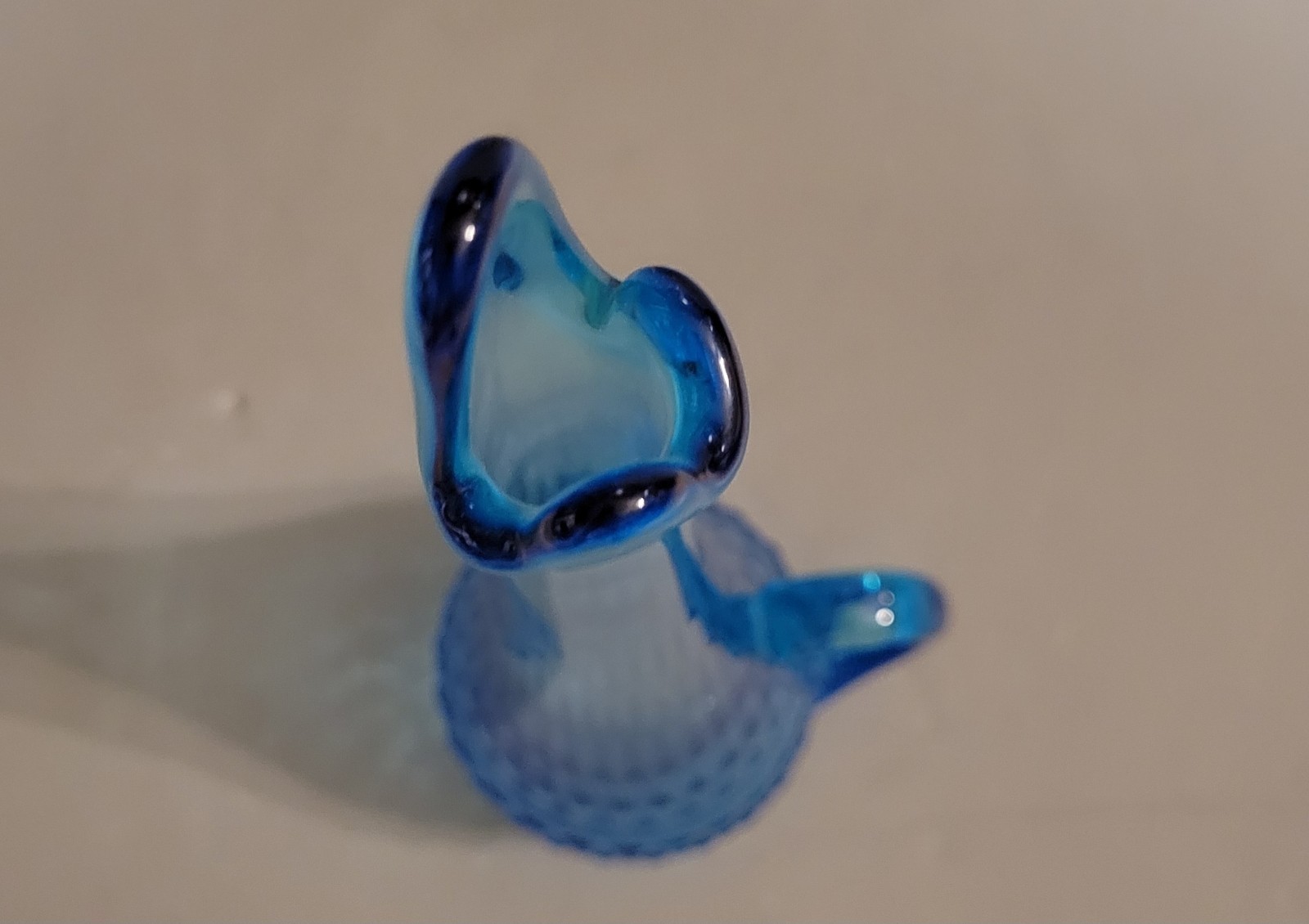 Kanawha Glass Blue Hobnail Swung Vase Pitcher Vintage 1960s Mid Century