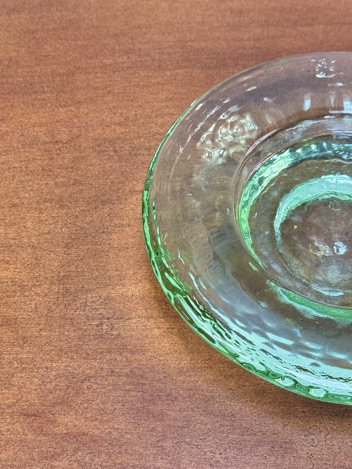 Fire & Light Artful Recycled Glass Lime Green Footed Base Decorative Dish