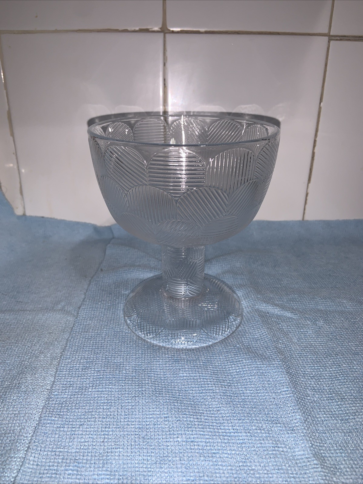 iittala Fnland Miranda Clear Textured Glass On Foot – Heikki Orvola