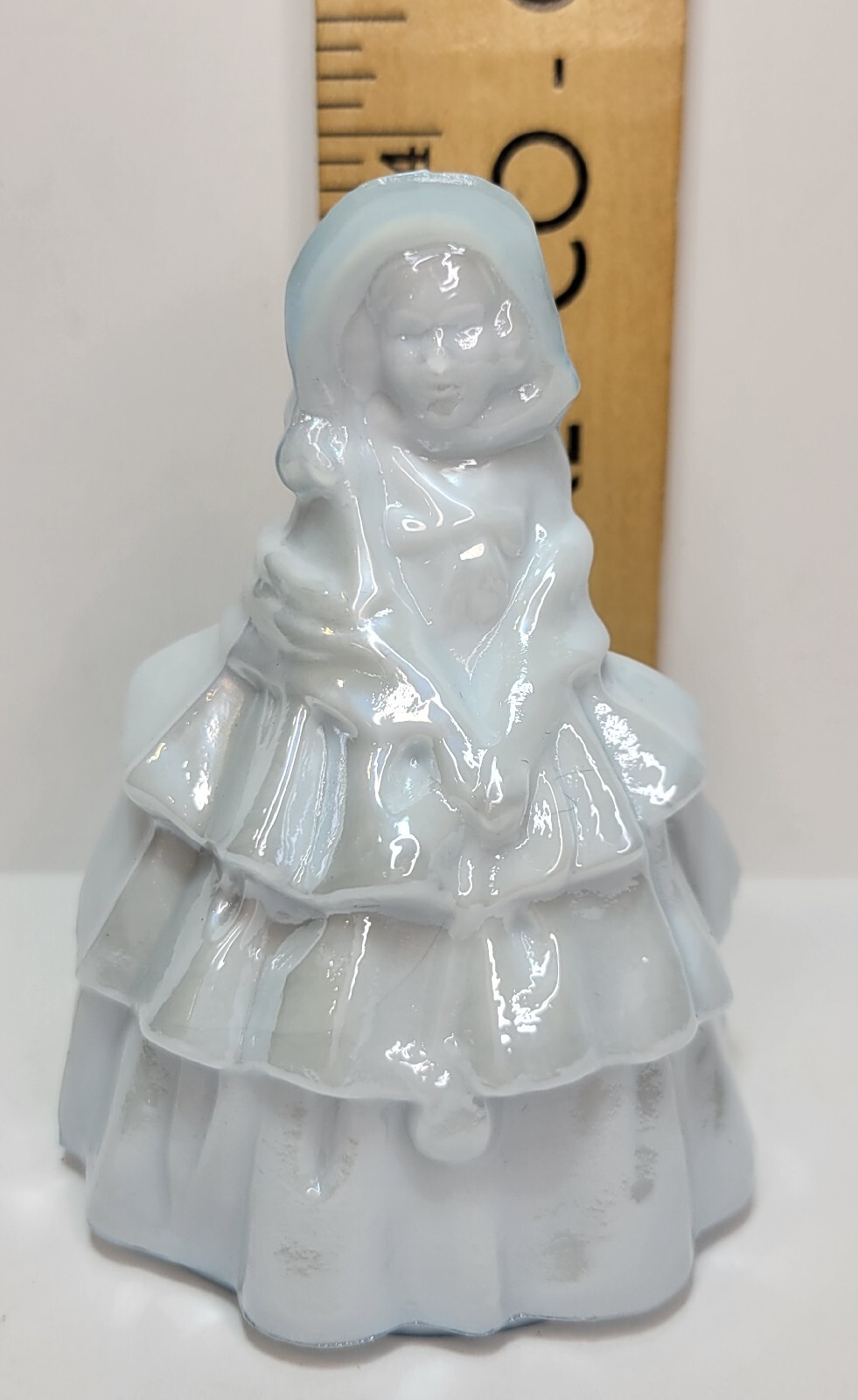 Boyd Vintage Crystal Art Glass Figurine Louise Doll Olympic White Carnival 80s