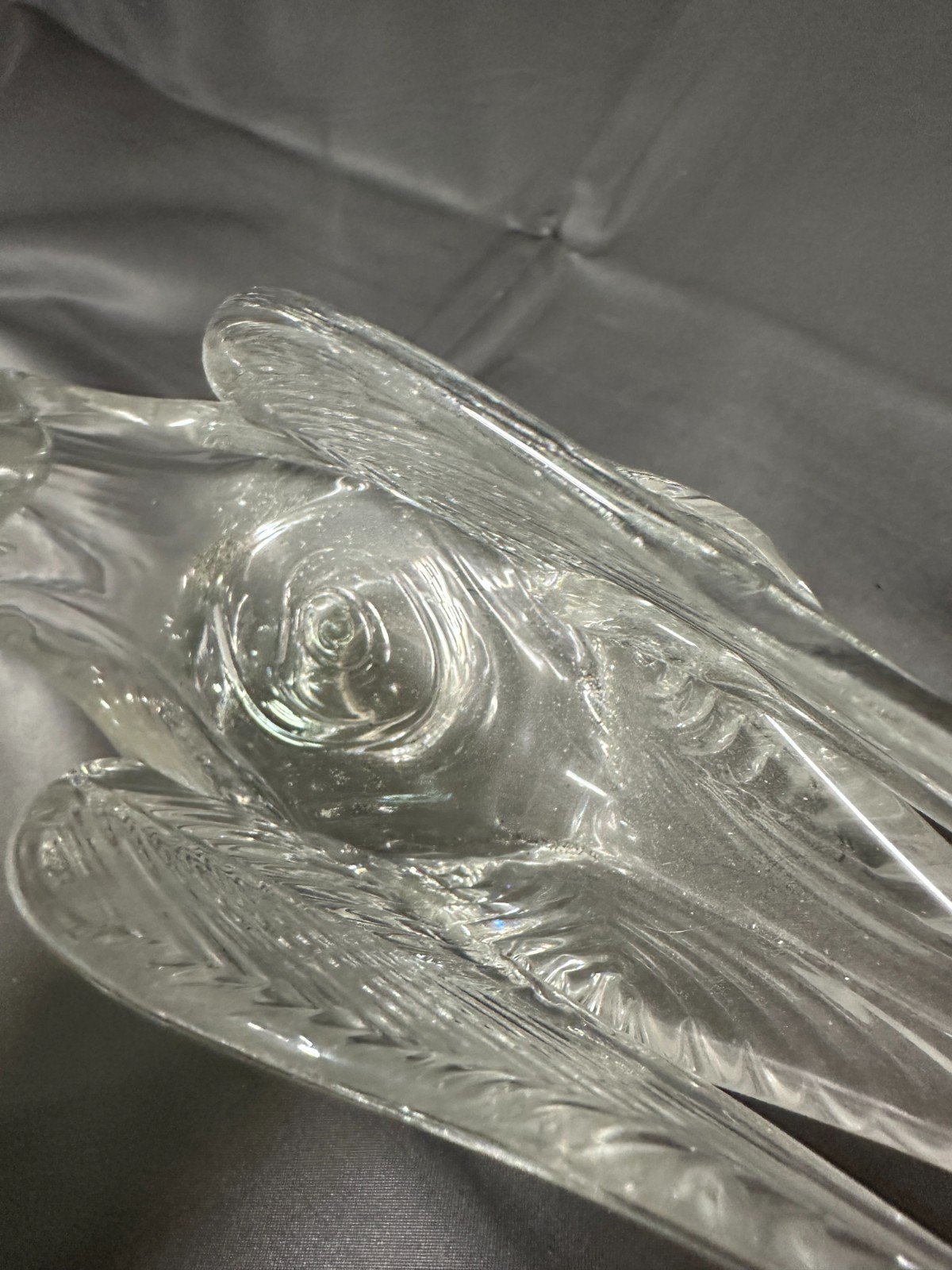Large 6” Princess House 24% Lead Crystal Swan Figurine Dish Vintage Germany