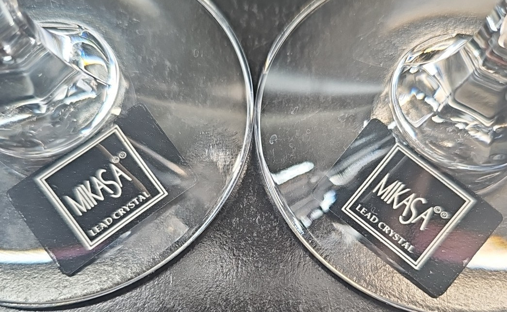 2 Mikasa Flame D’Amore Candleholders Set Elegant Crystal Cut Frosted Floral Lot