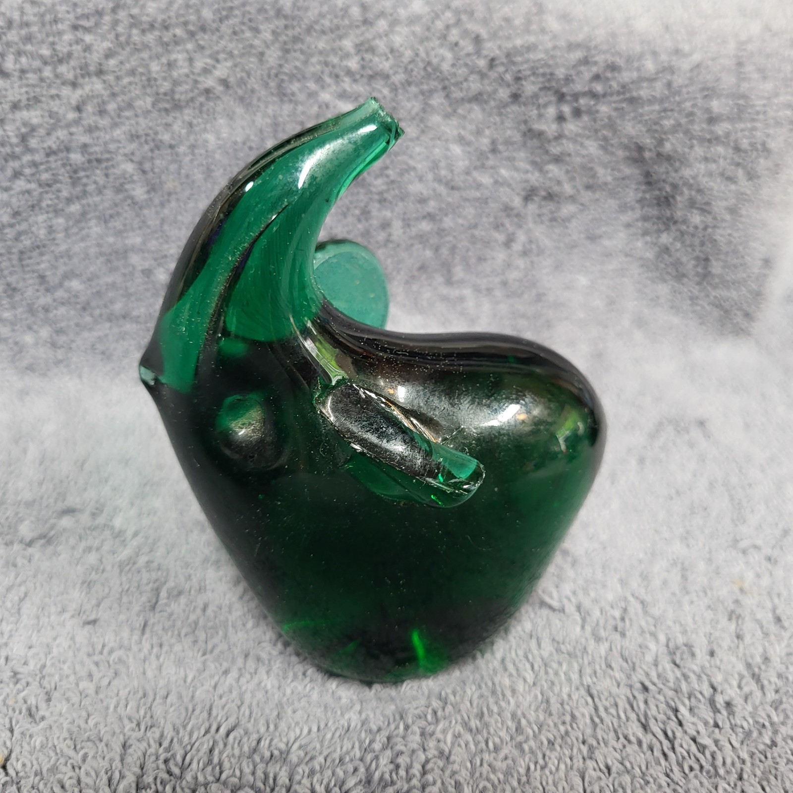 Emerald Green Glass Animal Paperweight Lot Bird Bunny Seal Whale Dove Elephant