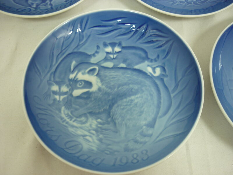 B & G Bing & Grondahl Blue Mothers Day “Mors Dag” Plate Lot 5 1979, 81-4 22J074