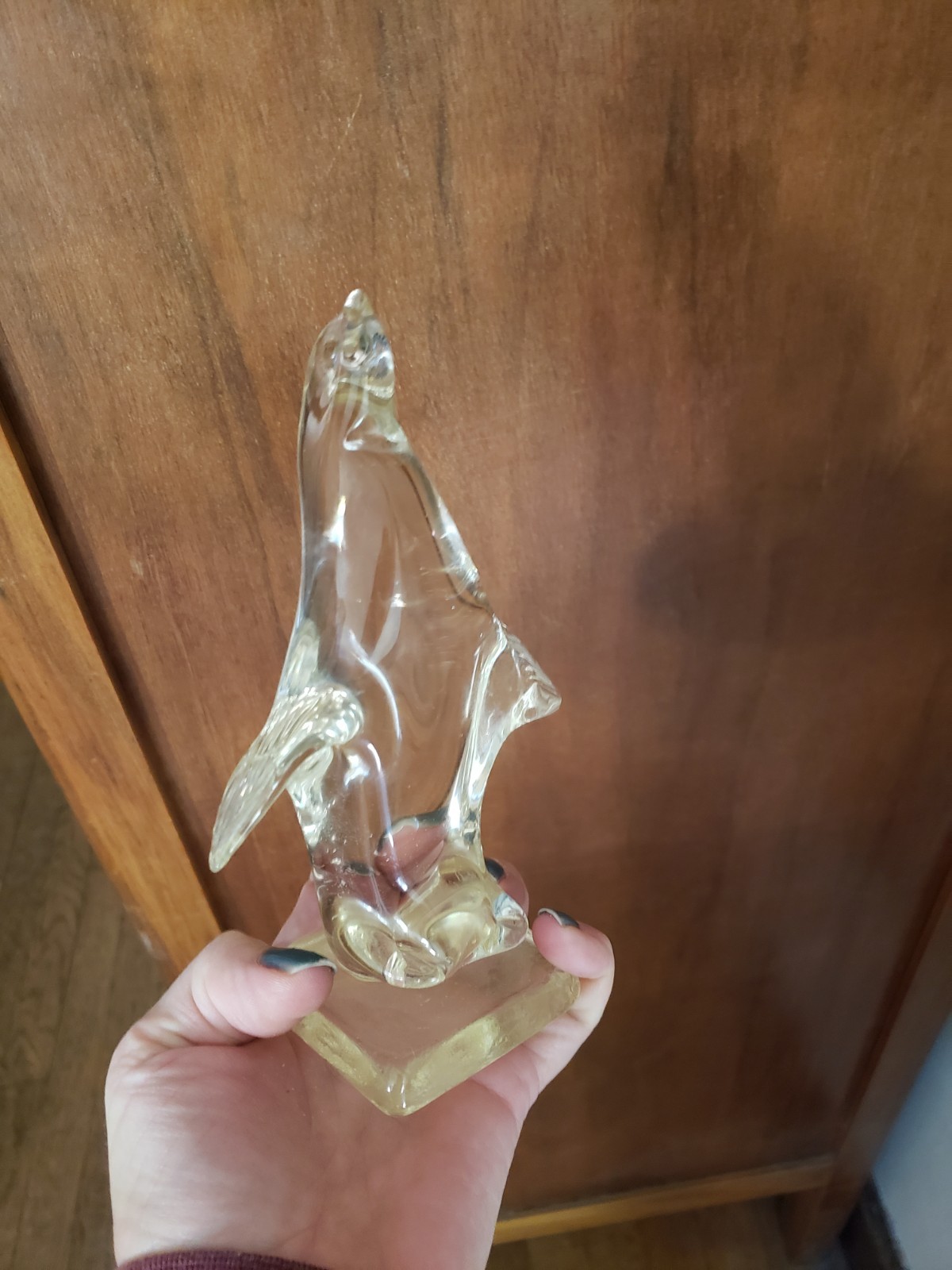 Vintage Art Glass Standing Seal, Sea Lion Figurine, Rare, Beautiful. 6.5 Inches