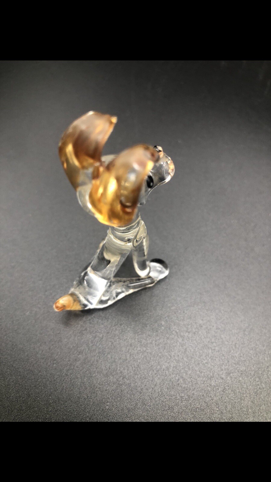 DOG~ Art Glass Brown Eared Puppy Collectible Hand Blown Figurine~Handmade Tiny