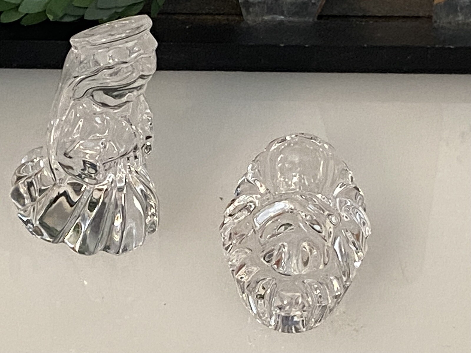 Waterford Marquis Nativity Mary & Baby Jesus Figurines Lead Crystal 2PC Set Vtg