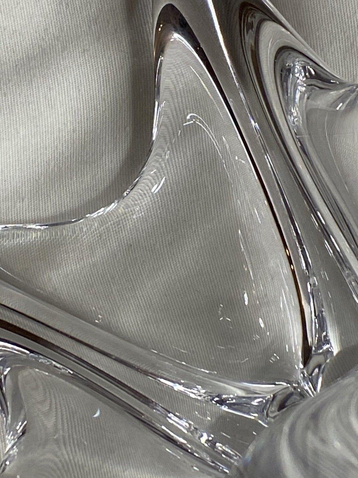 Vintage Daum & France 5 Point Star Crystal Vase Bowl